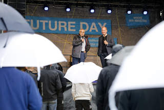 BDI-Hauptgeschäftsführer Joachim Lang (r.) und Frank Iwer (IG Metall) © Christian v. Polentz