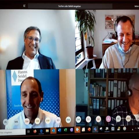 Stefan Mair (BDI), Jakkie Cilliers (ISS) und Hanns Bühler (HSS) © BDI